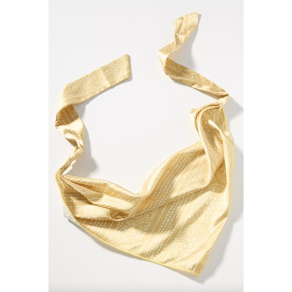 ANTHROPOLOGIE Dotted Print Hair Scarf, Yellow - NWT ($24 Retail) - Picture 1 of 2